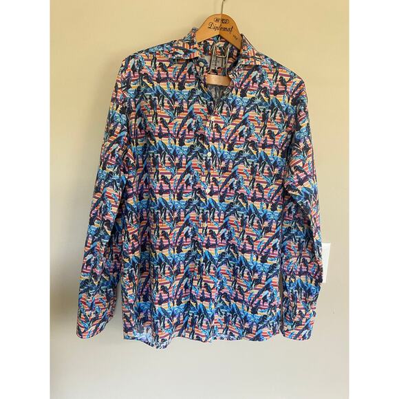 Eton contemporary colorful button down shirt freshly dry cleaned men’s L 16 1/2 - Picture 3 of 4